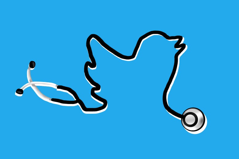 Twitter bird in stethoscope